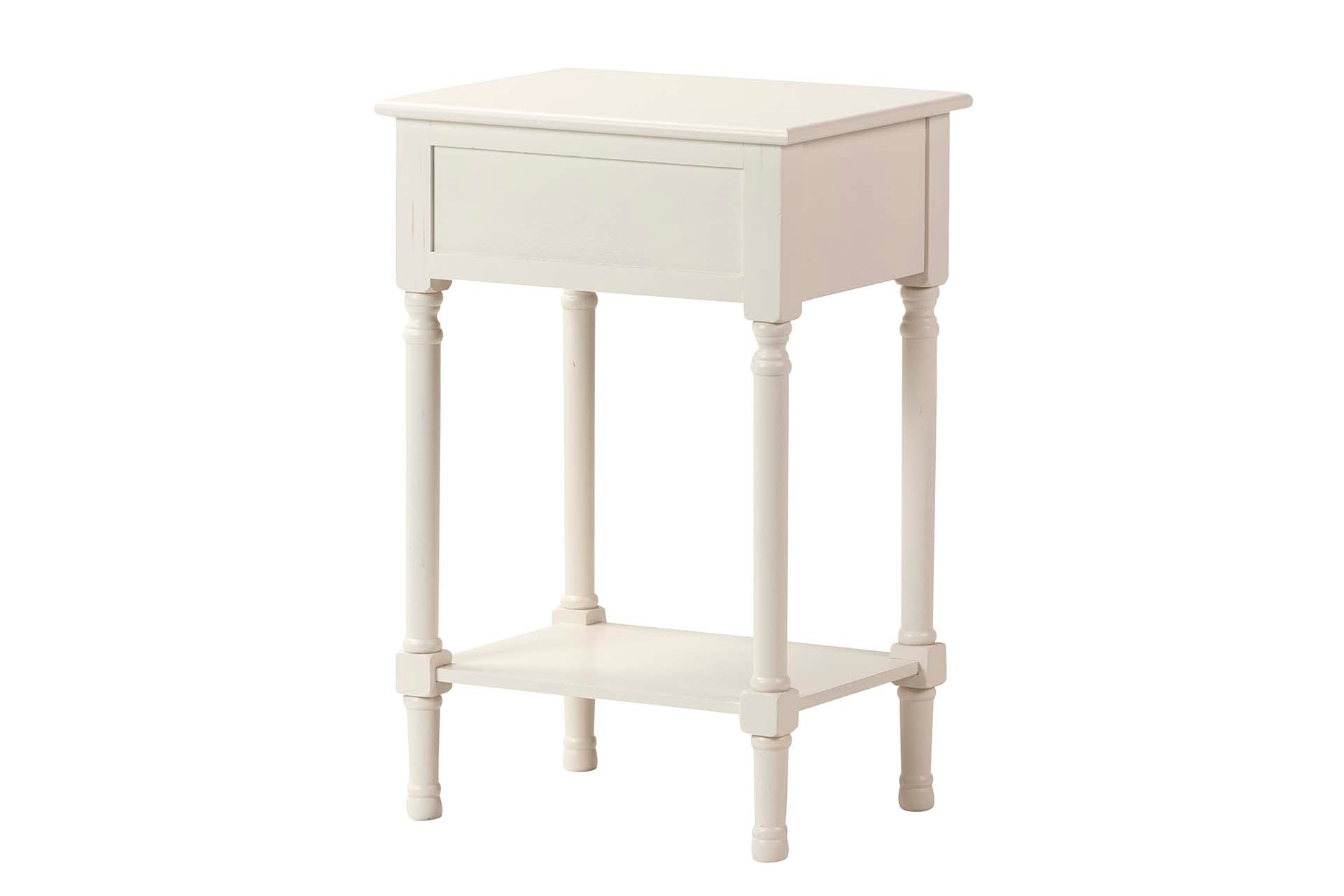 MESA LATERAL MDF PINHO BRANCO MARROM 43x35x68 CM