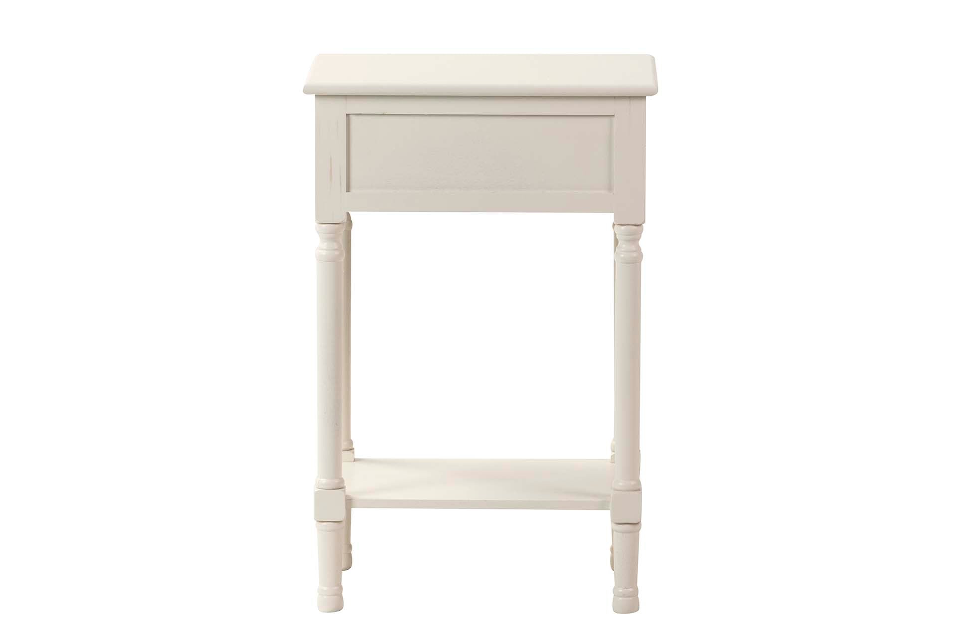 MESA LATERAL MDF PINHO BRANCO MARROM 43x35x68 CM