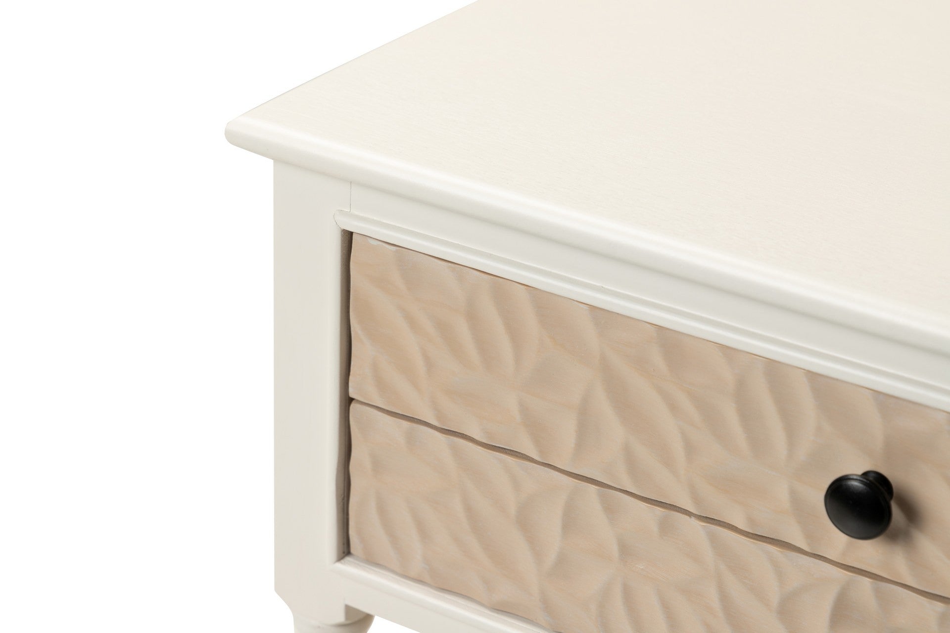 WHITE BROWN PINE MDF CONSOLE 107x38x75 CM