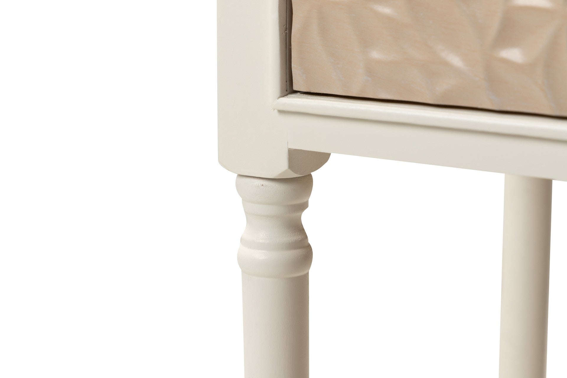 WHITE BROWN PINE MDF CONSOLE 107x38x75 CM