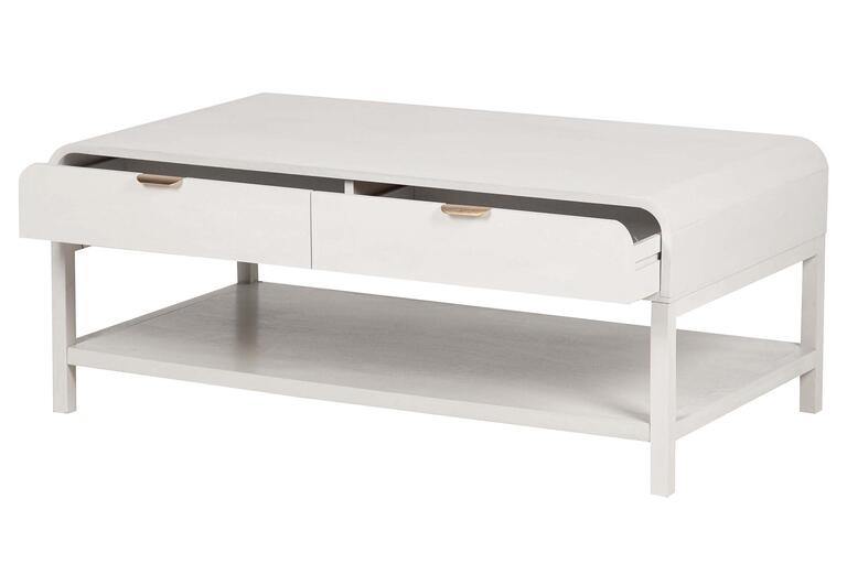MESA DE CENTRO PINO MDF BLANCO 110x60x40 CM