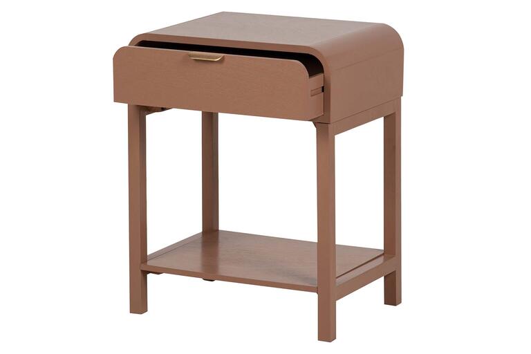 MESITA DE NOCHE 1 CAJON PINO MDF MARRON 48x36x61CM