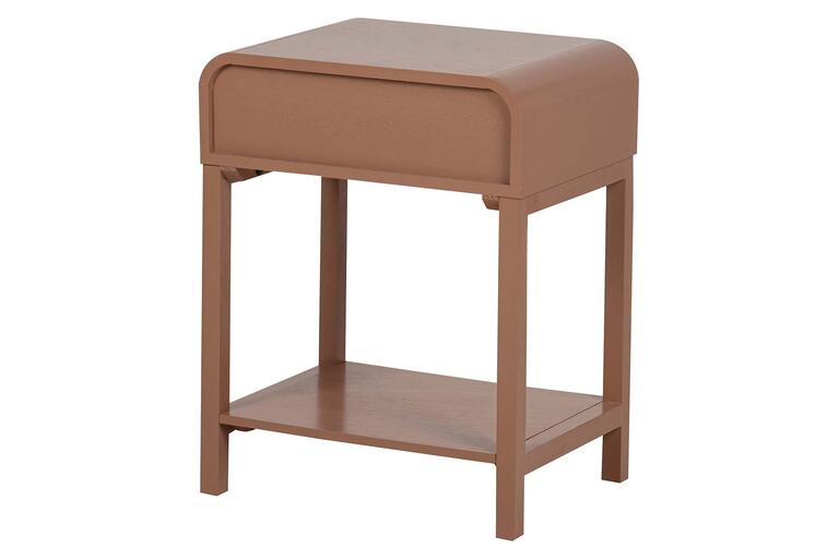 MESITA DE NOCHE 1 CAJON PINO MDF MARRON 48x36x61CM