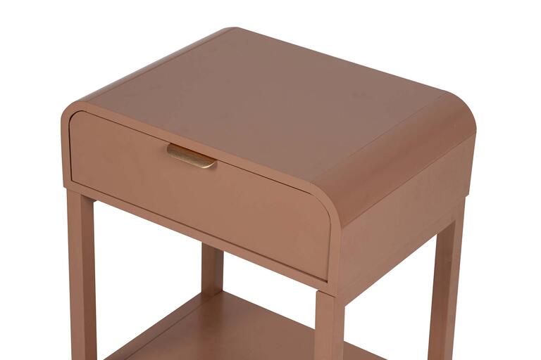 MESITA DE NOCHE 1 CAJON PINO MDF MARRON 48x36x61CM