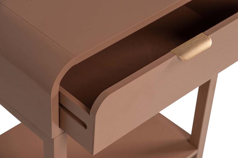 MESITA DE NOCHE 1 CAJON PINO MDF MARRON 48x36x61CM