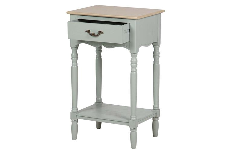 MESITA DE NOCHE 1 CAJON PINO MDF GRIS 45x35x75 CM