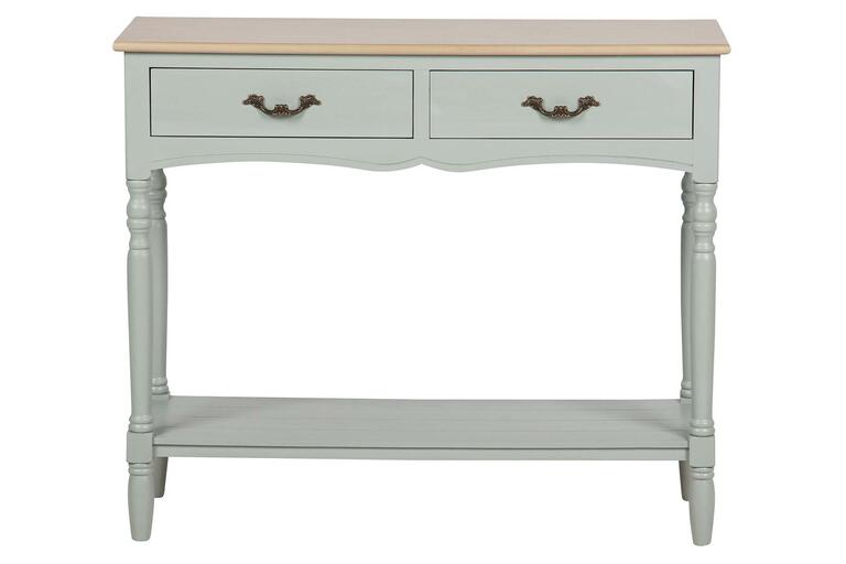 CONSOLA 2 CAJONES PINO MDF GRIS 90x33x75 CM