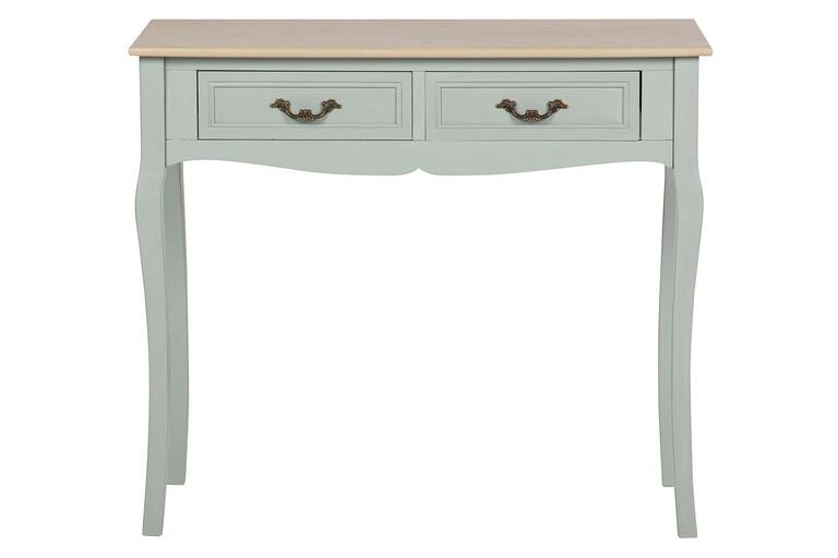 CONSOLA 2 CAJONES PINO MDF GRIS 90x38x78 CM