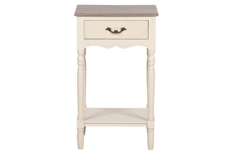 MESITA DE NOCHE 1 CAJON PINO MDF BEIGE 45x35x75 CM