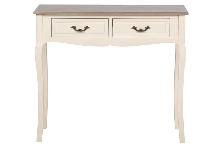 CONSOLA 2 CAJONES PINO MDF BEIGE 90x38x78 CM
