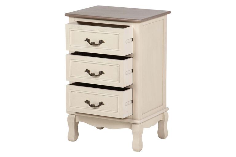 MESITA DE NOCHE PINO MDF BEIGE 43x33x66 CM