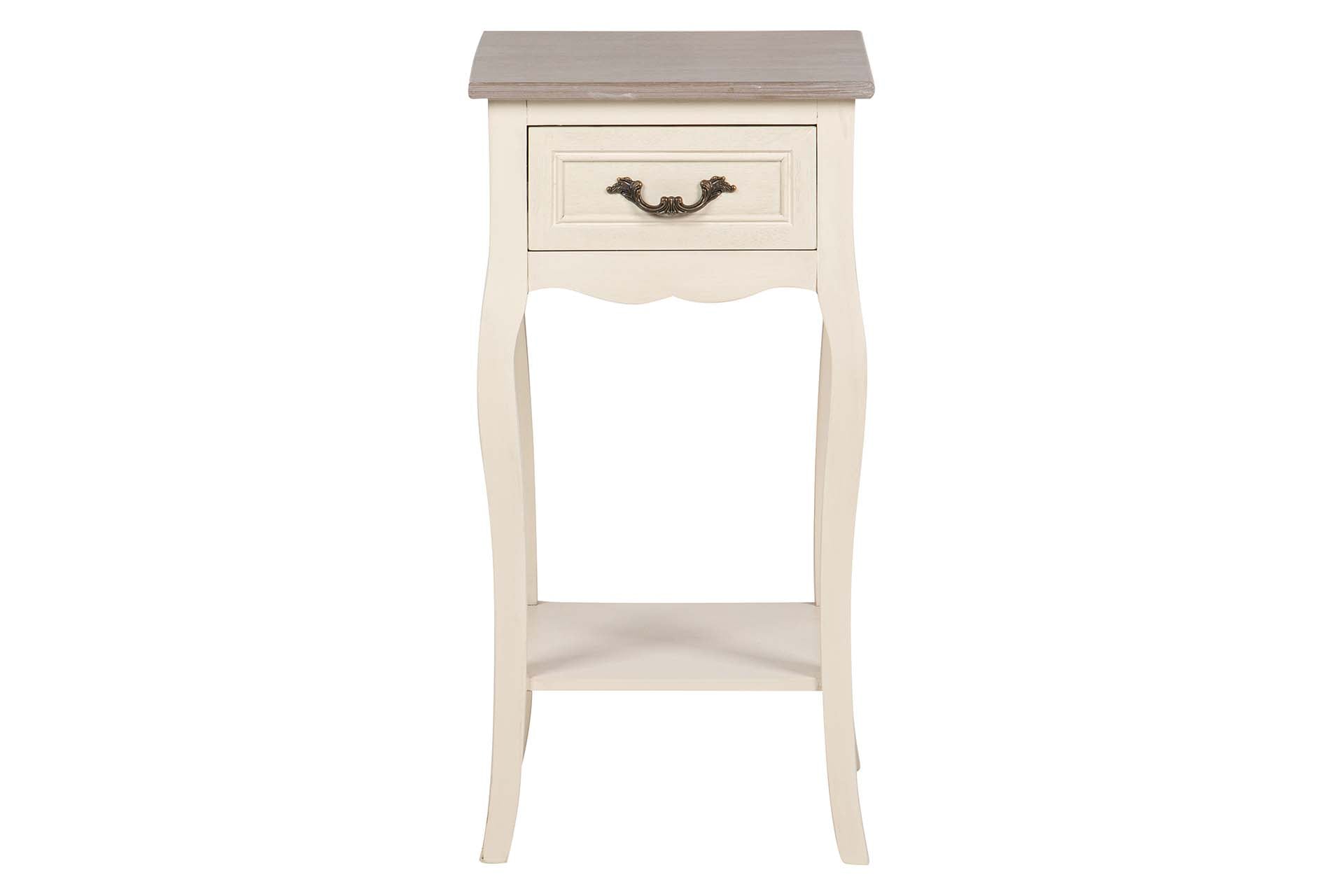 MESITA DE NOCHE 1 CAJON PINO MDF BEIGE 35x35x69 CM