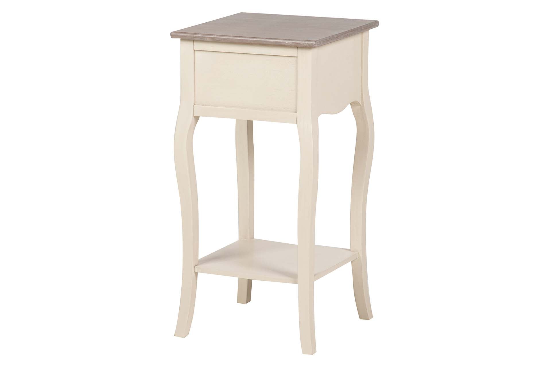 MESITA DE NOCHE 1 CAJON PINO MDF BEIGE 35x35x69 CM