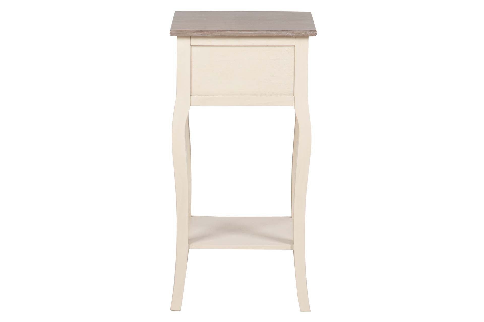 MESITA DE NOCHE 1 CAJON PINO MDF BEIGE 35x35x69 CM