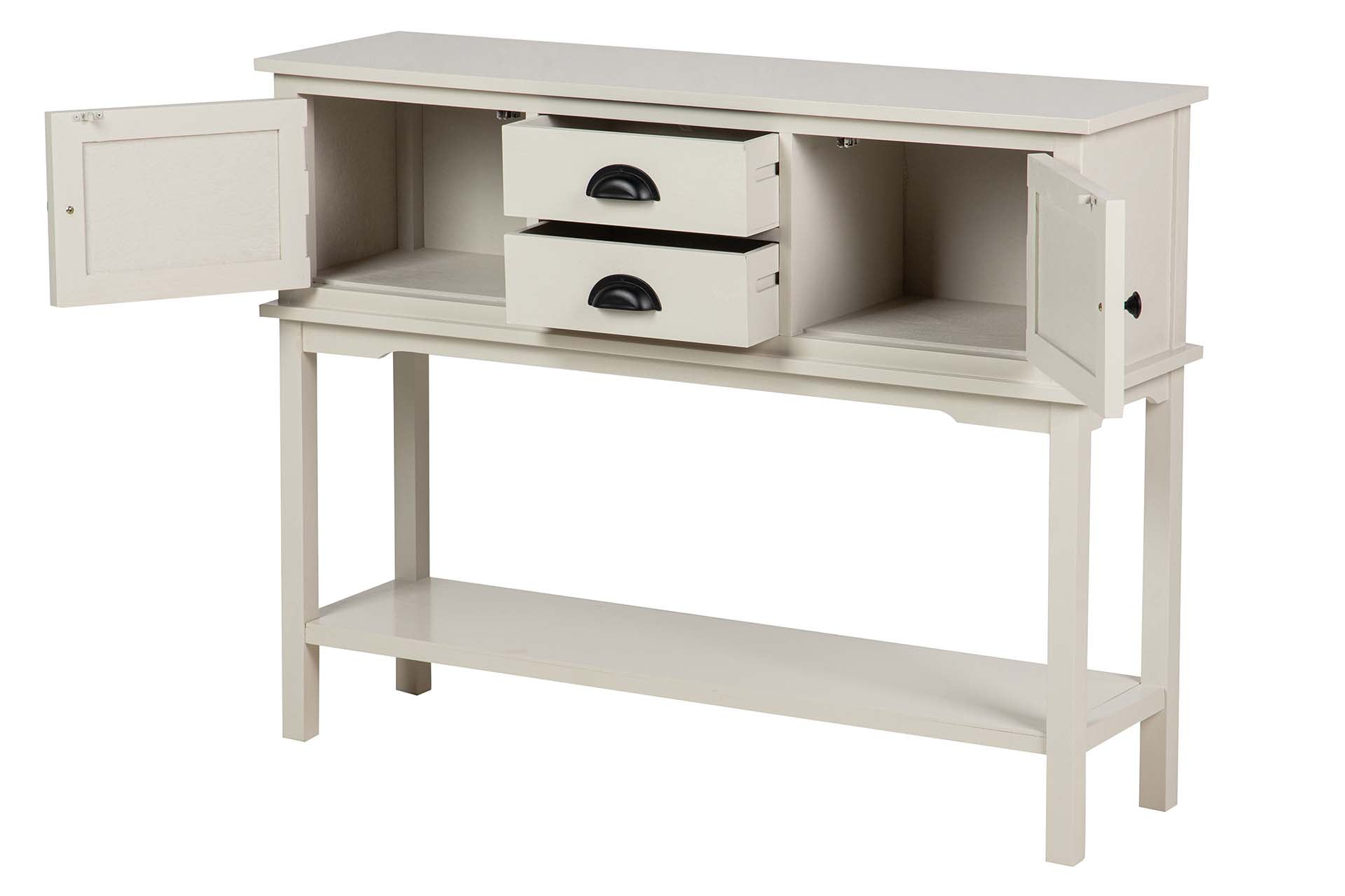 CONSOLA PUERTAS CAJONES PINO MDF 106x30x81 CM