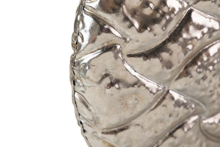 SILVER METAL VASE 34x11x29 CM