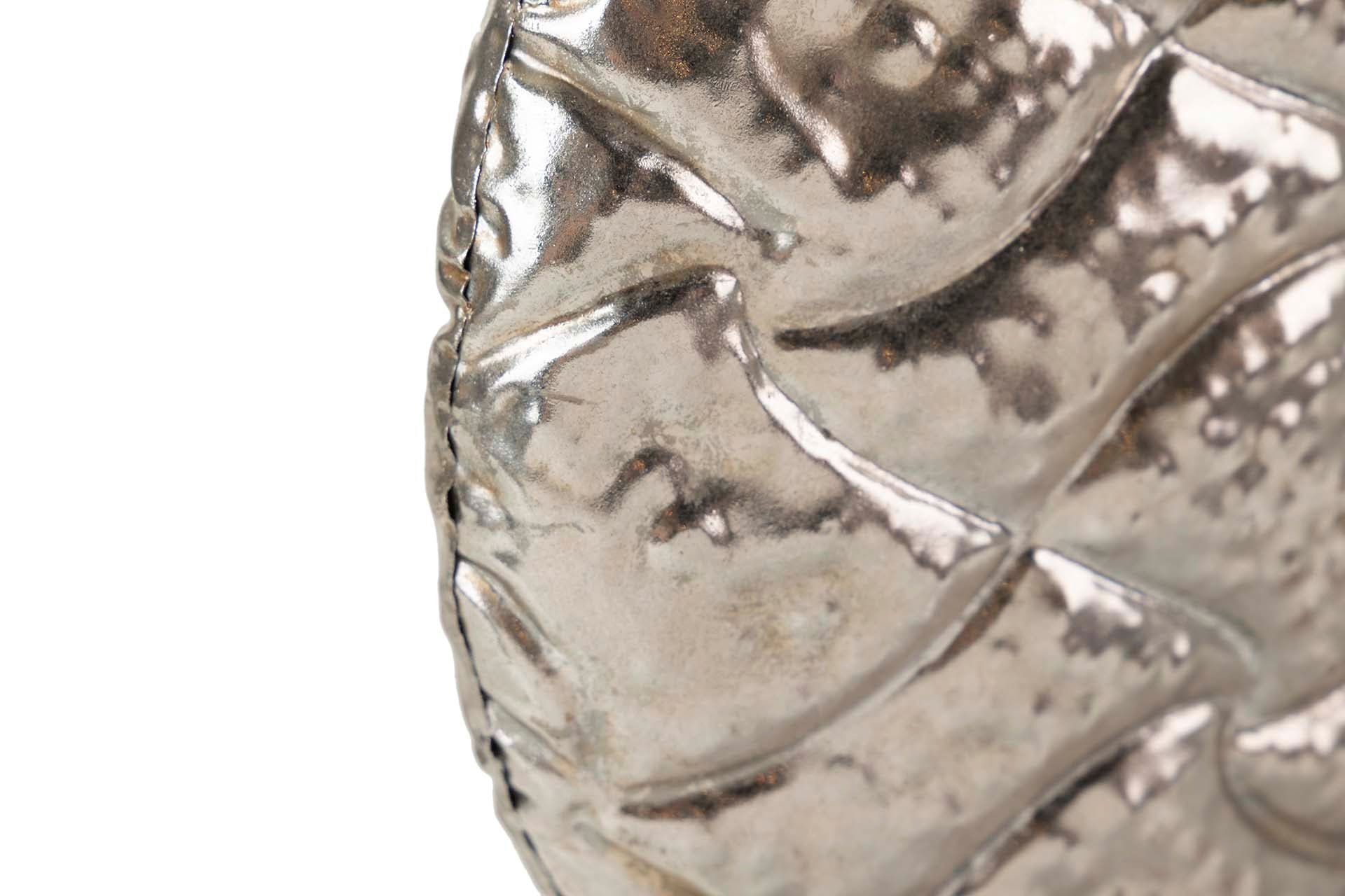 SILVER METAL VASE 34x11x29 CM