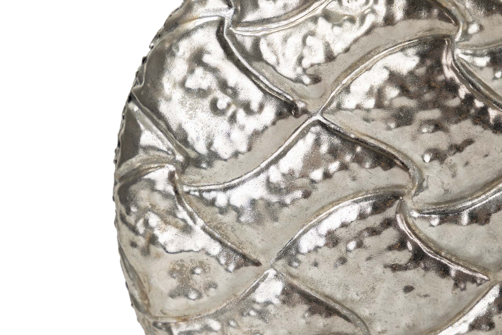 SILVER METAL VASE 34x11x29 CM