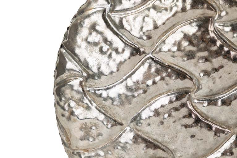 SILVER METAL VASE 34x11x29 CM