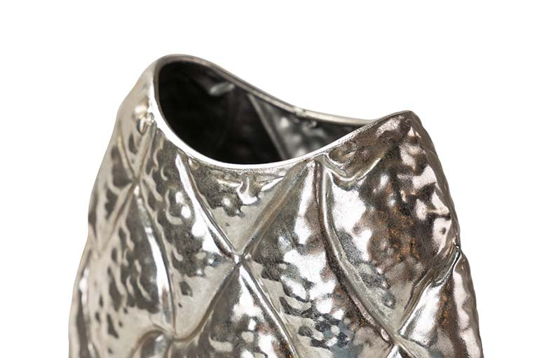 JARRON METAL PLATEADO 25x12x39 CM