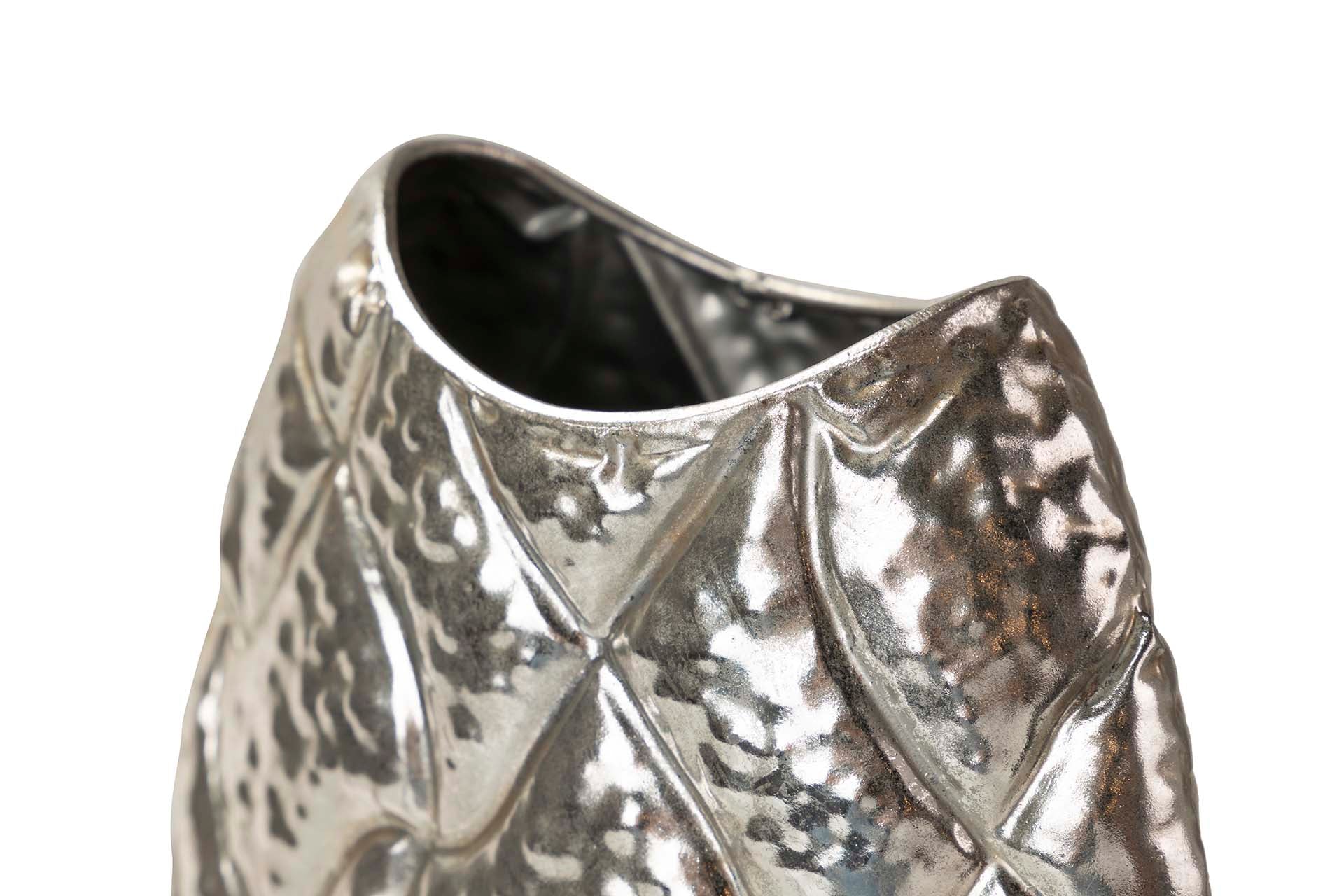 JARRON METAL PLATEADO 25x12x39 CM
