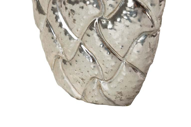 JARRON METAL PLATEADO 25x12x39 CM