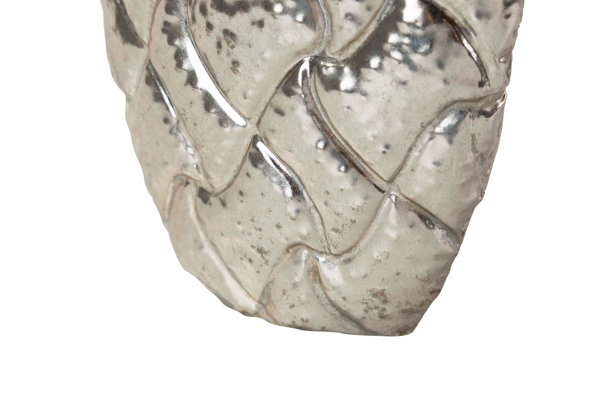 JARRON METAL PLATEADO 25x12x39 CM