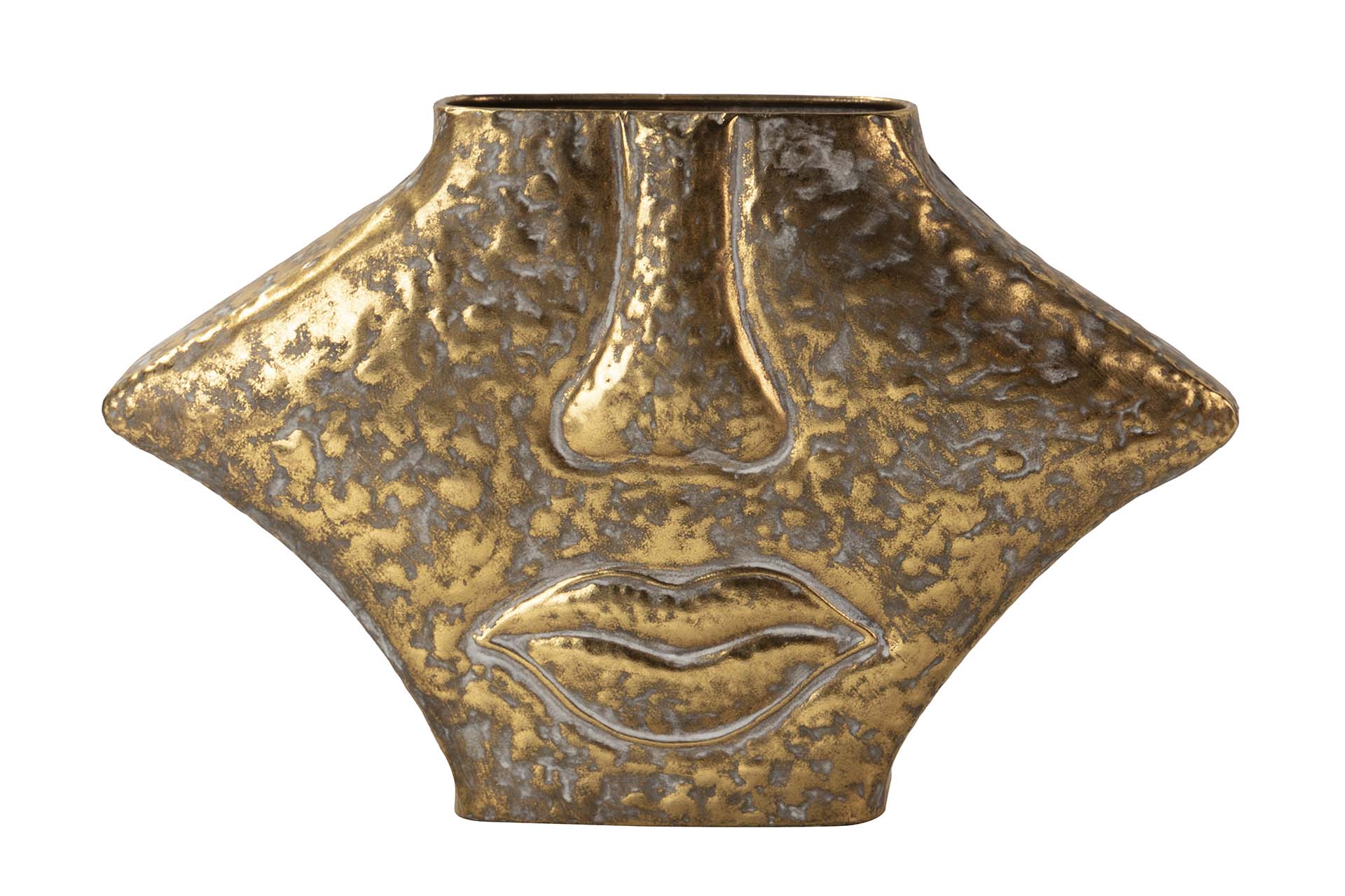 GOLD METAL VASE 38x11x24 CM
