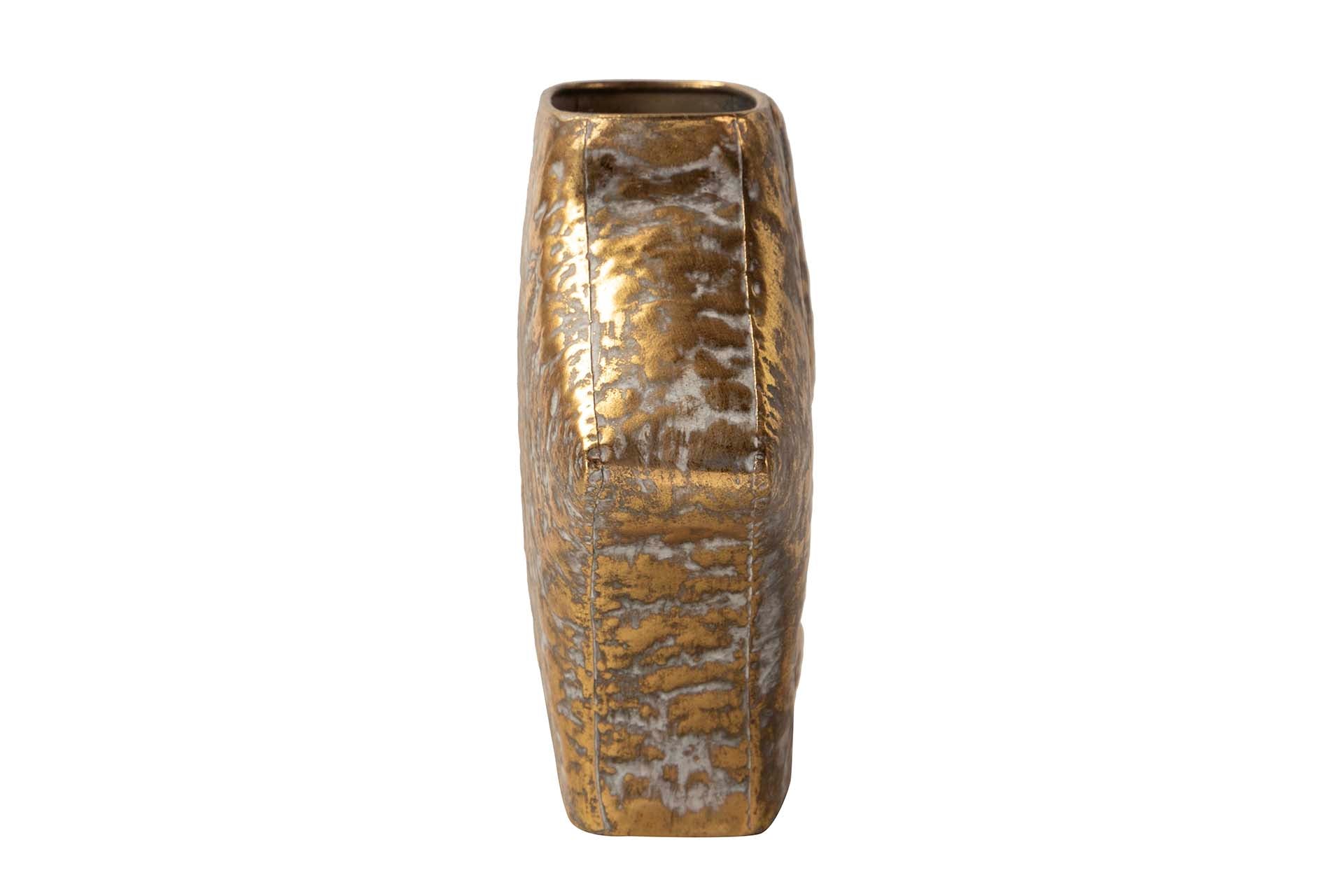 GOLD METAL VASE 38x11x24 CM