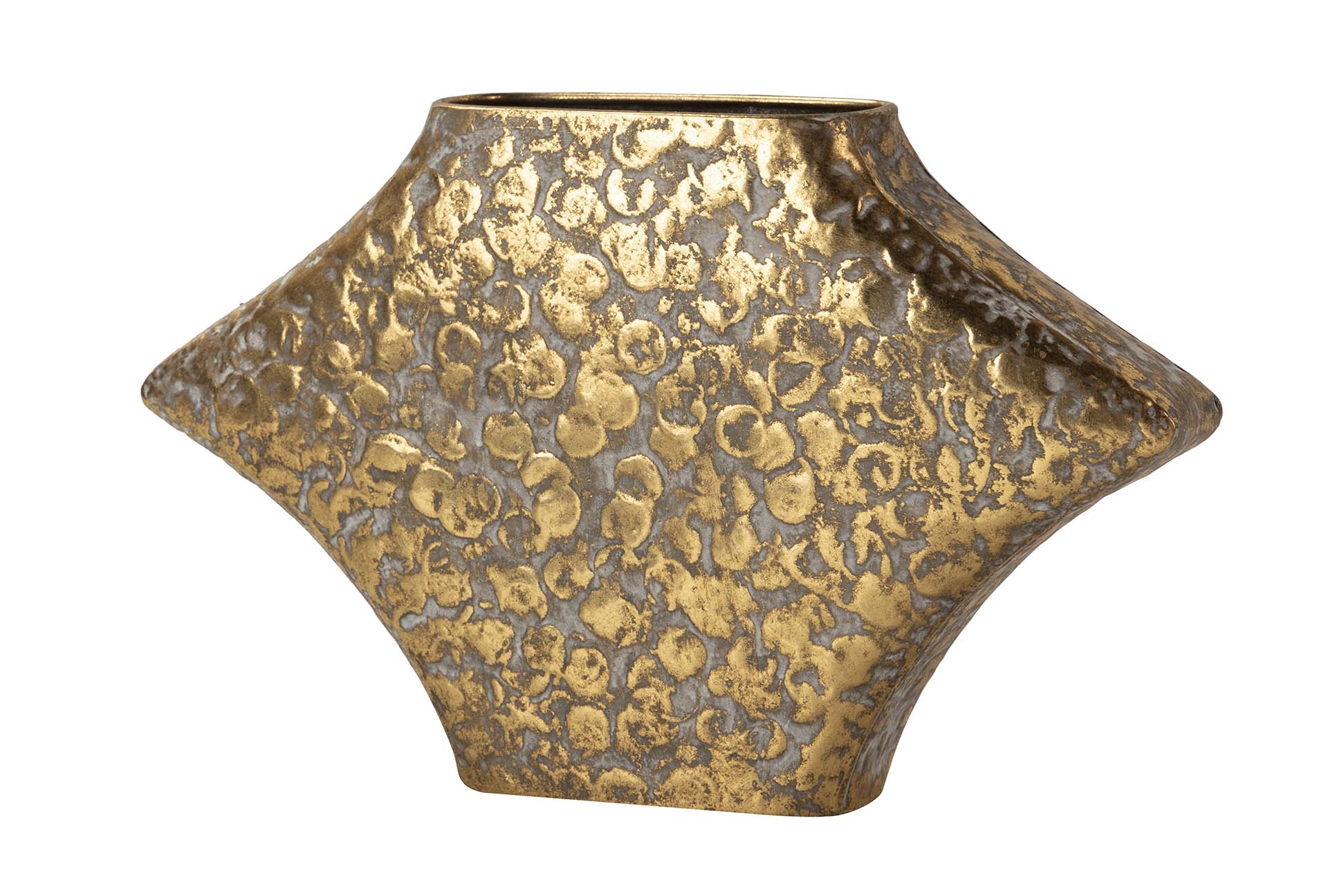 GOLD METAL VASE 38x11x24 CM
