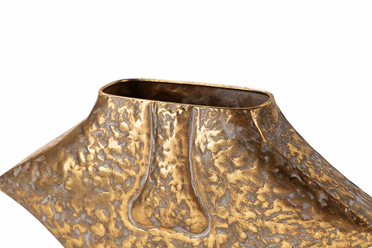 GOLD METAL VASE 38x11x24 CM