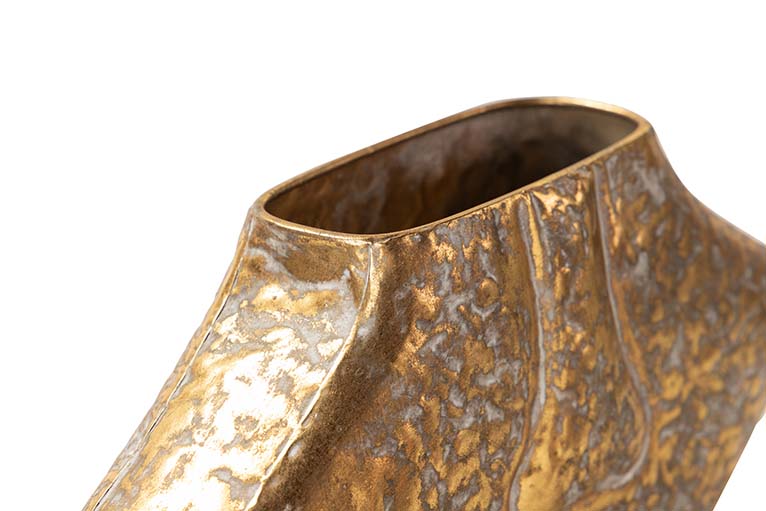GOLD METAL VASE 38x11x24 CM
