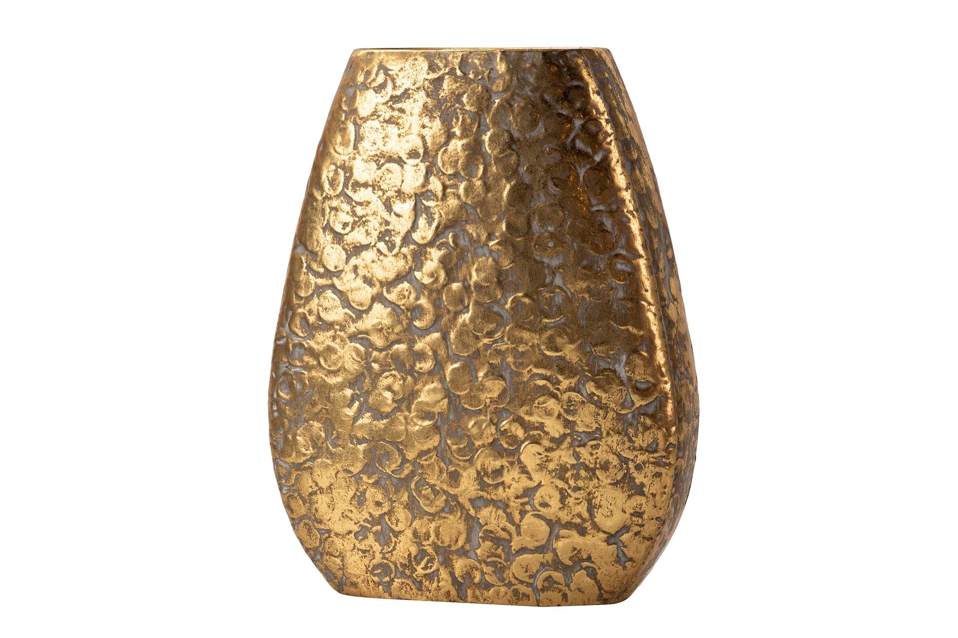 GOLD METAL VASE 29x12x35 CM