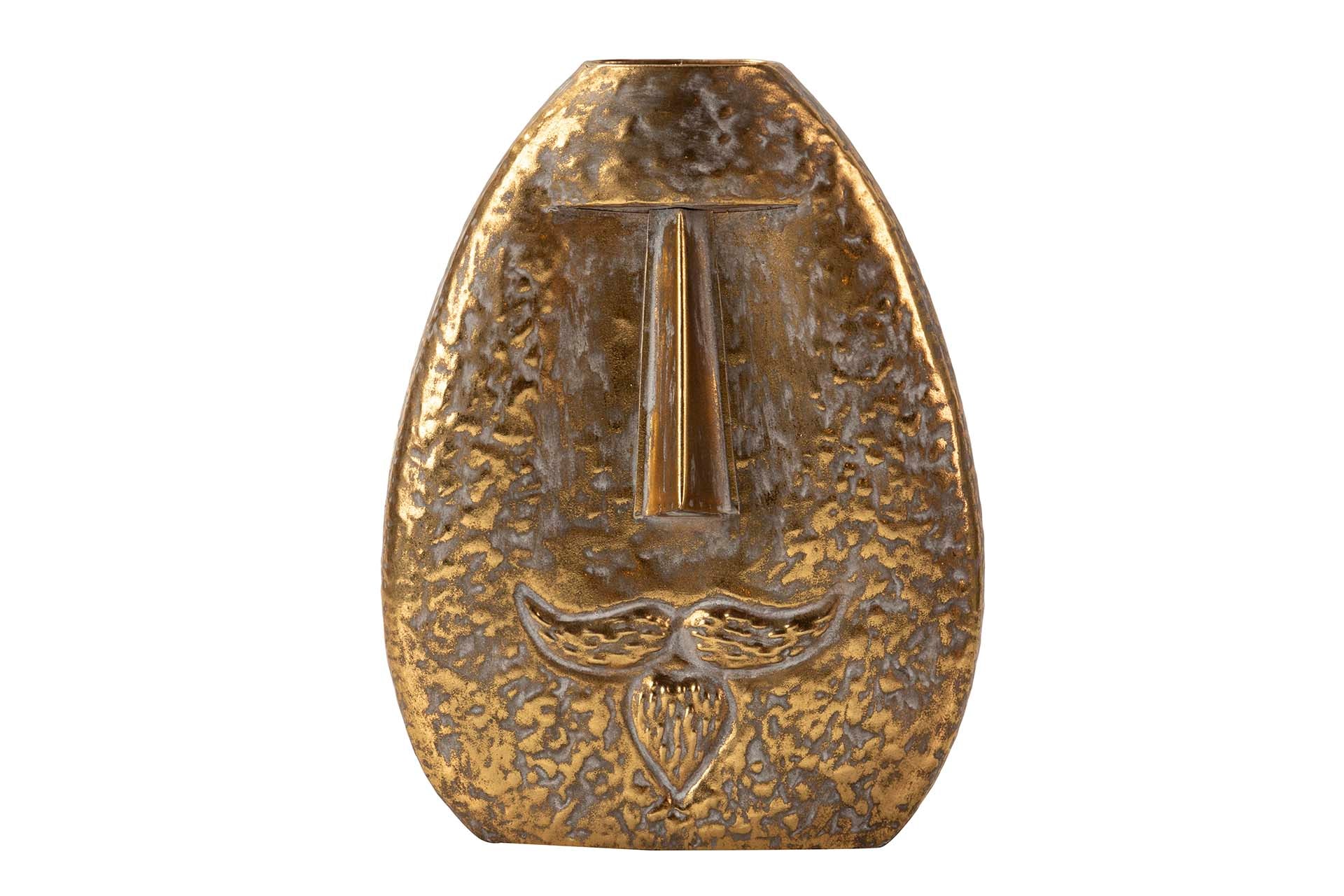 GOLD METAL VASE 28x13x36 CM