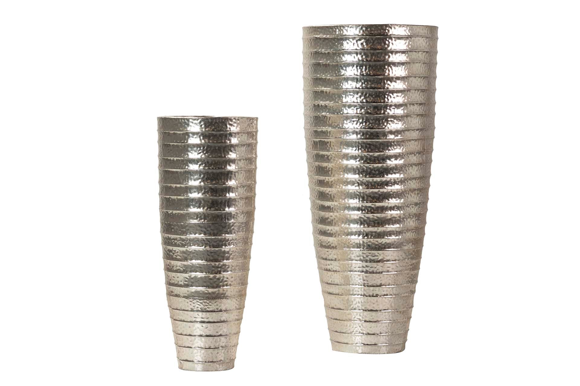 SET2 MACETEROS METAL PLATEADO 51x51x124 36x36x89CM