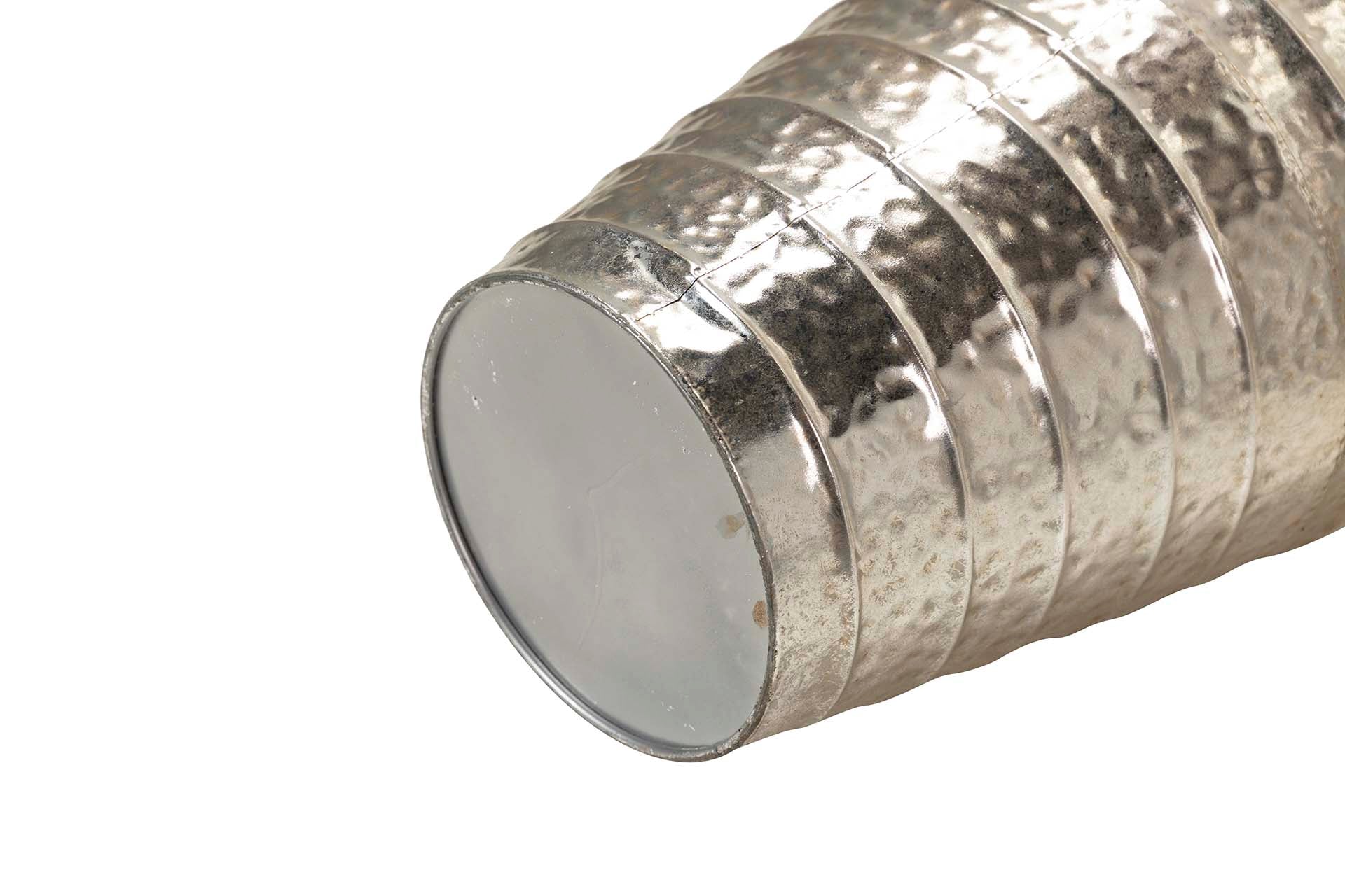 SET2 MACETEROS METAL PLATEADO 51x51x124 36x36x89CM