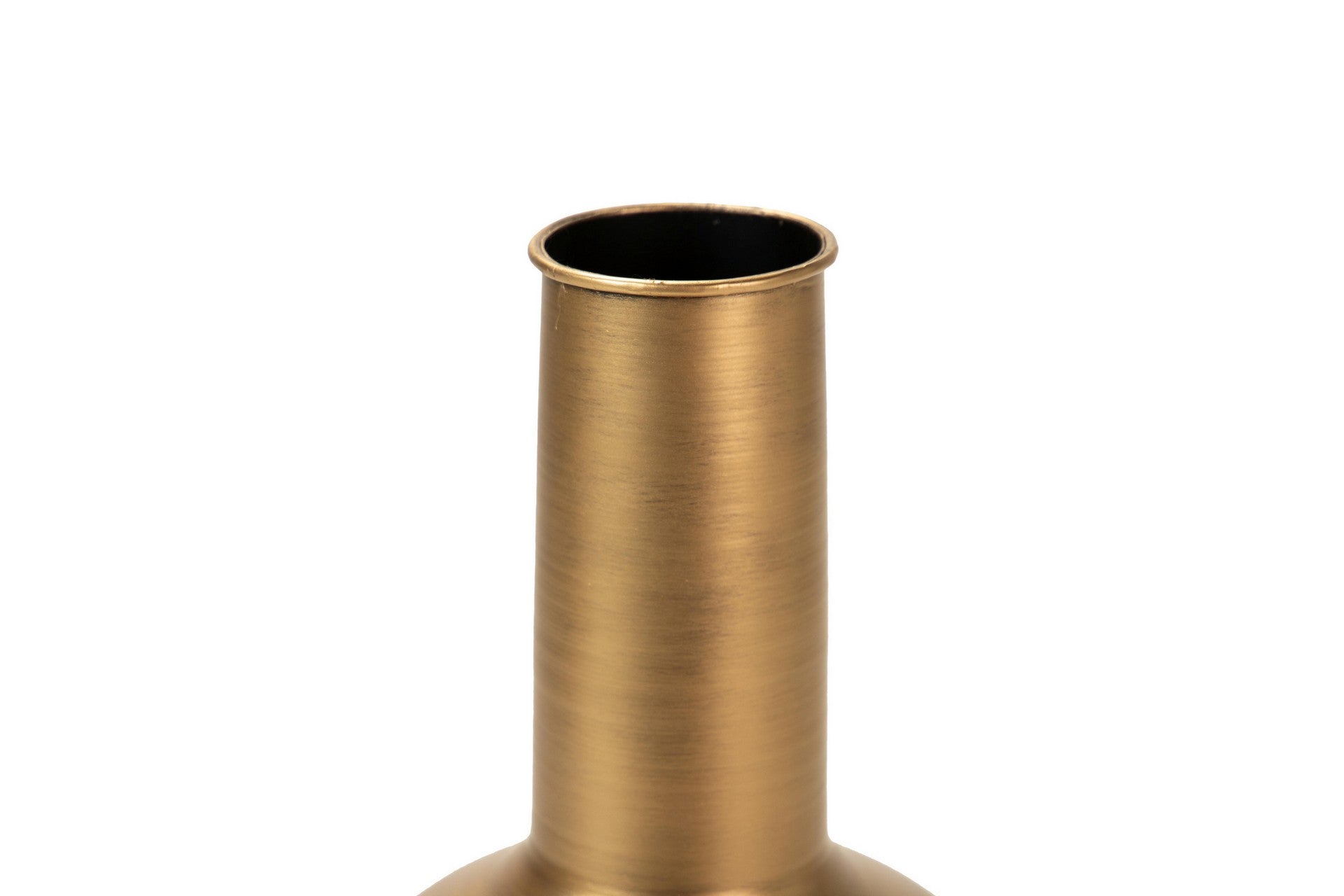 BROWN METAL VASE 20x20x67 CM
