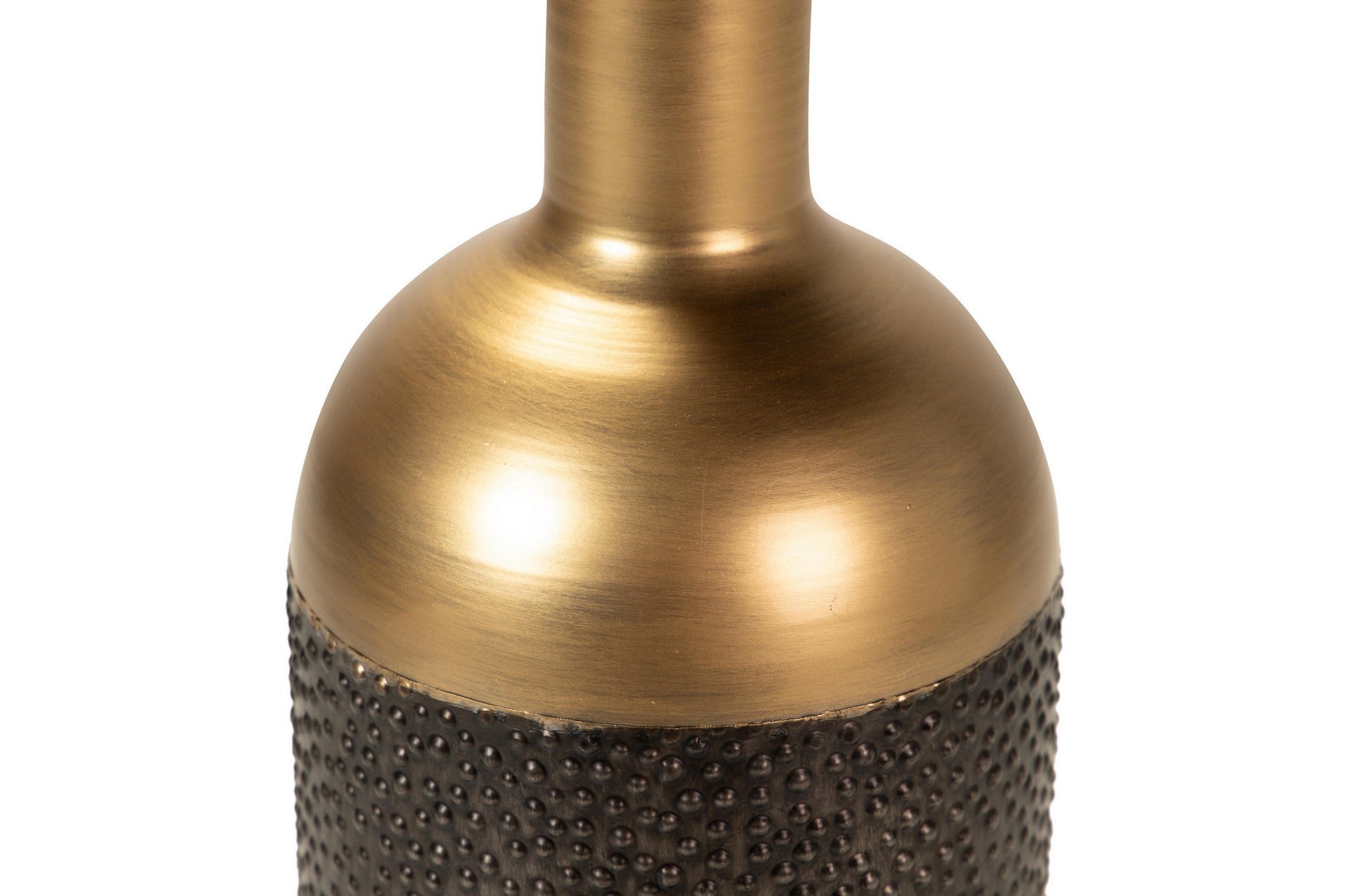 BROWN METAL VASE 20x20x67 CM