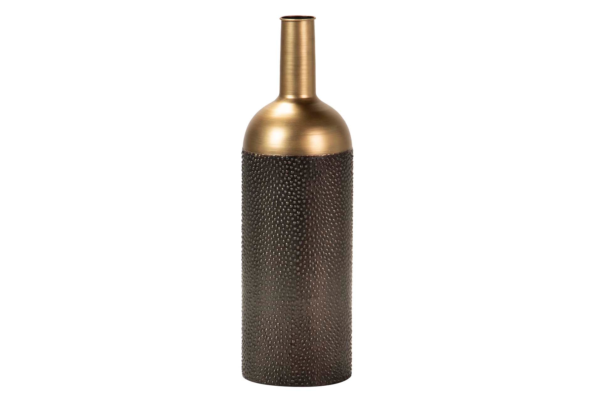 JARRON METAL MARRON 20x20x67 CM