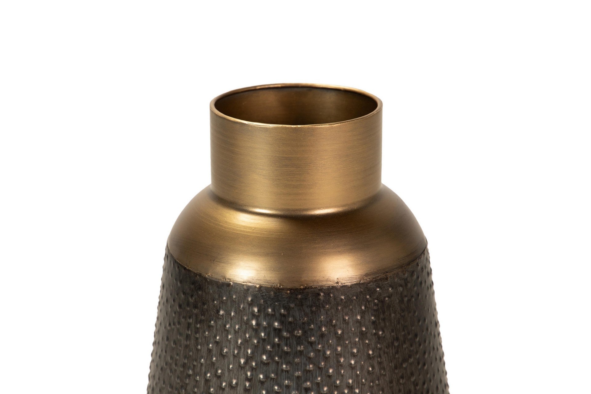 BROWN METAL VASE 25x25x40 CM