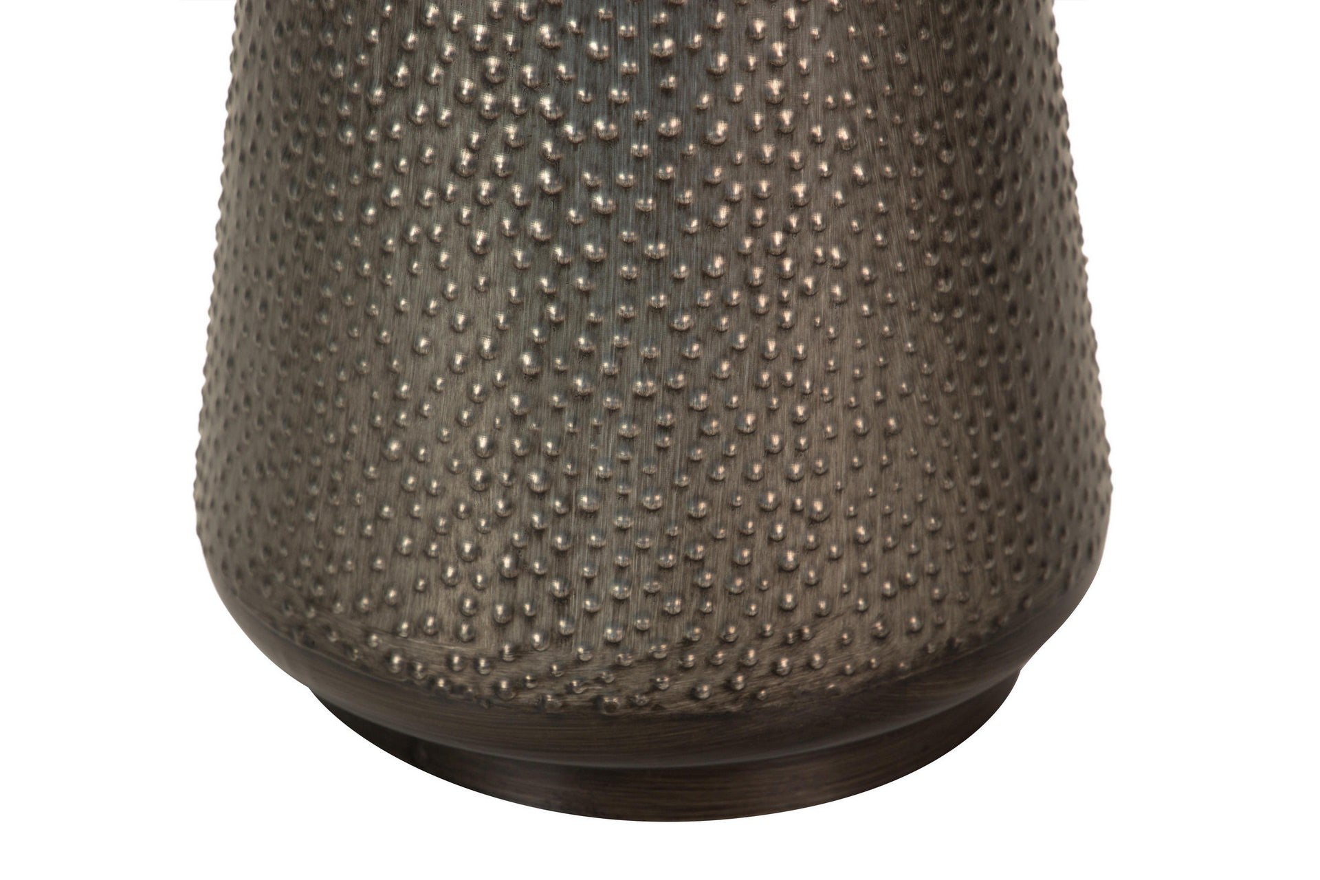 BROWN METAL VASE 25x25x40 CM