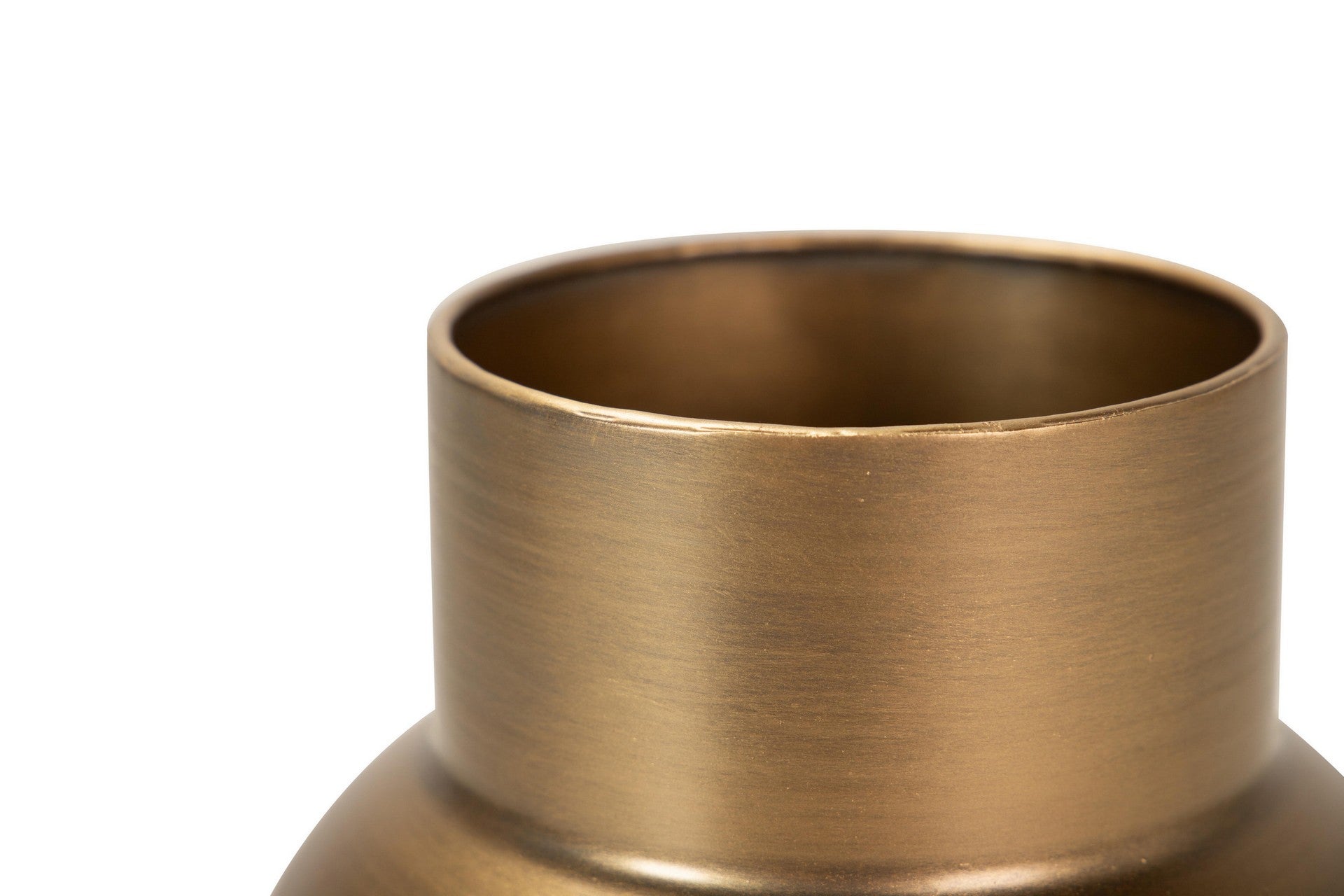 BROWN METAL VASE 25x25x40 CM