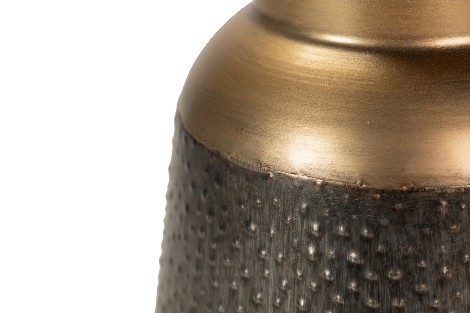 BROWN METAL VASE 25x25x40 CM