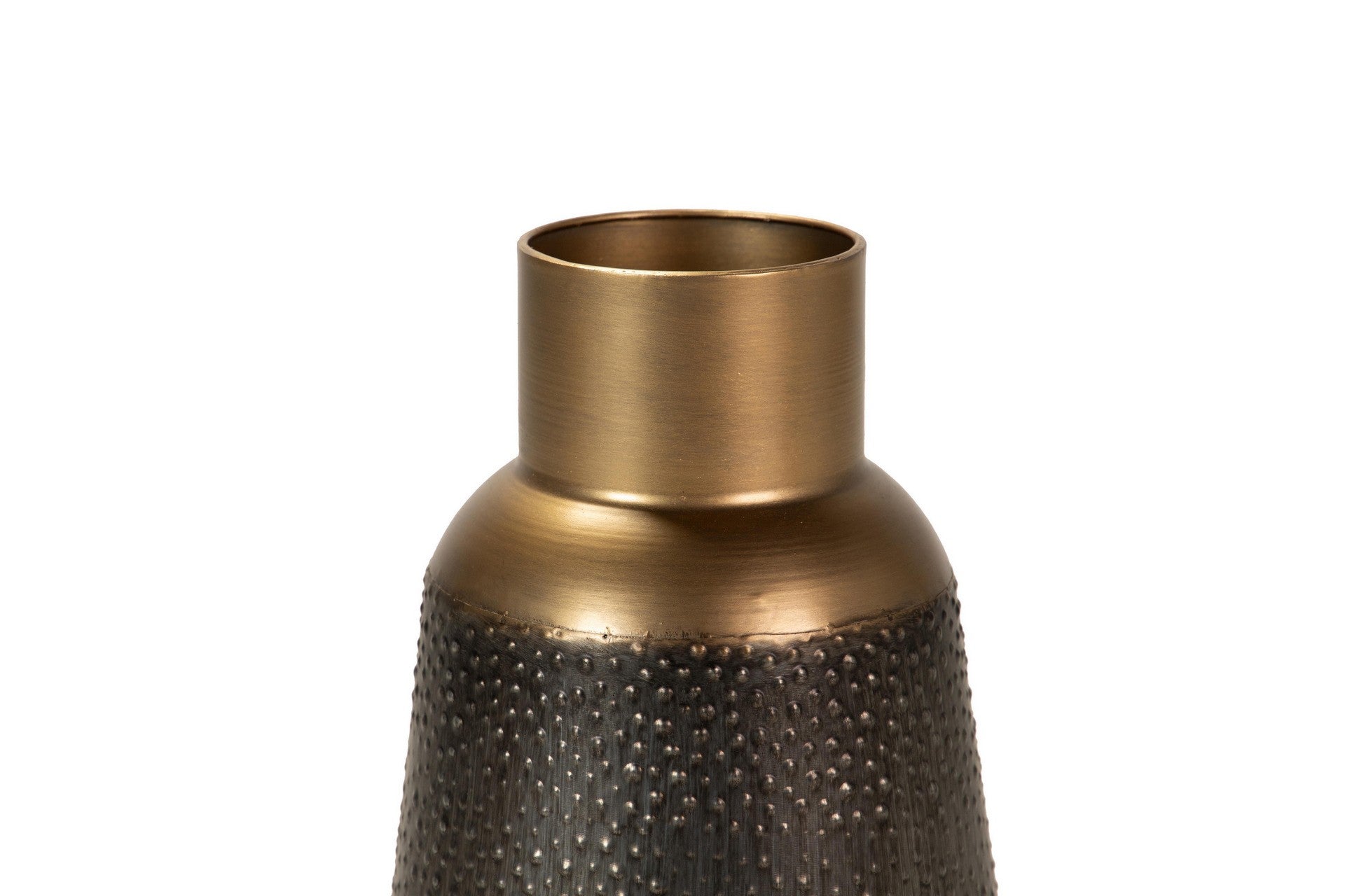 BROWN METAL VASE 25x25x47 CM