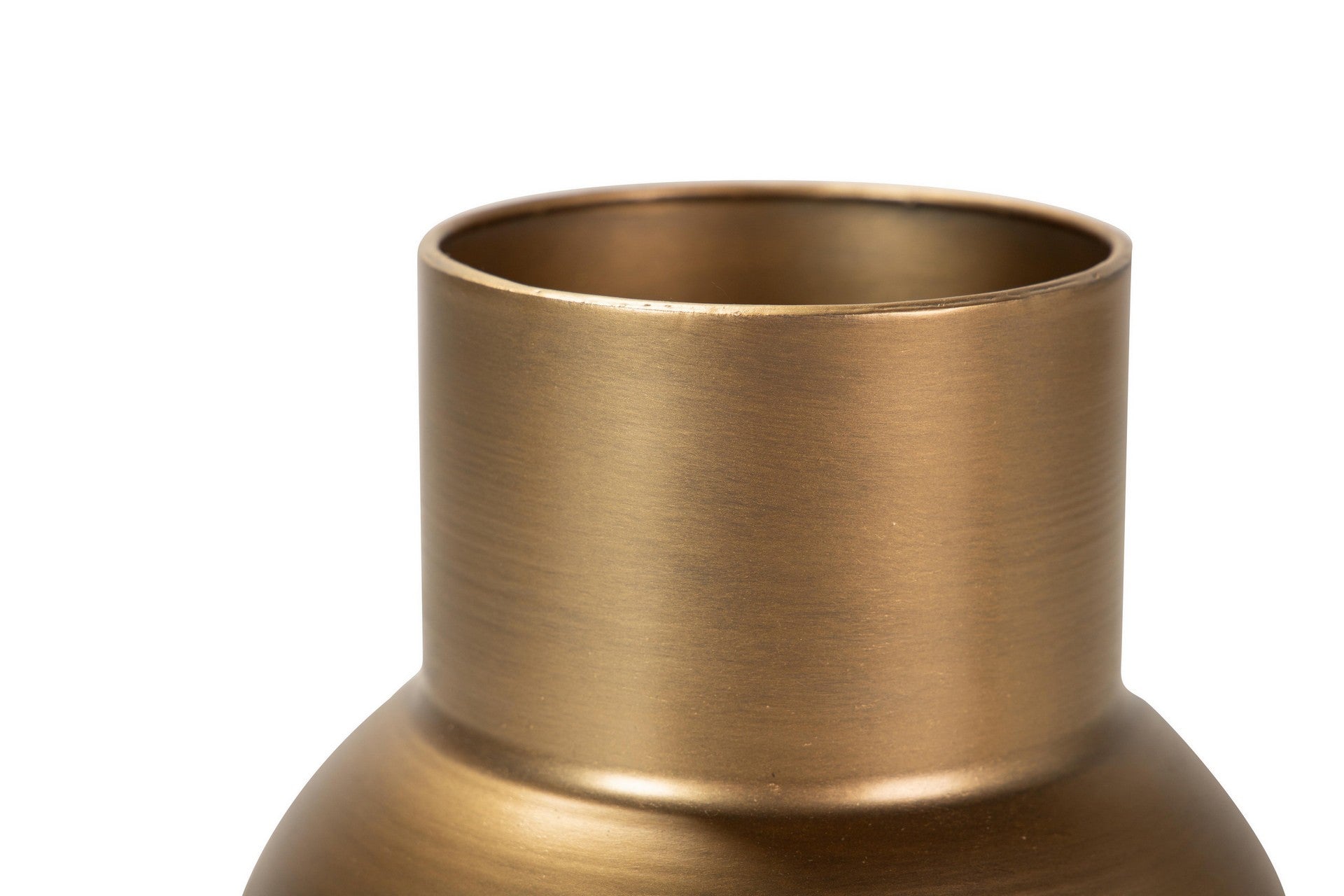 BROWN METAL VASE 25x25x47 CM