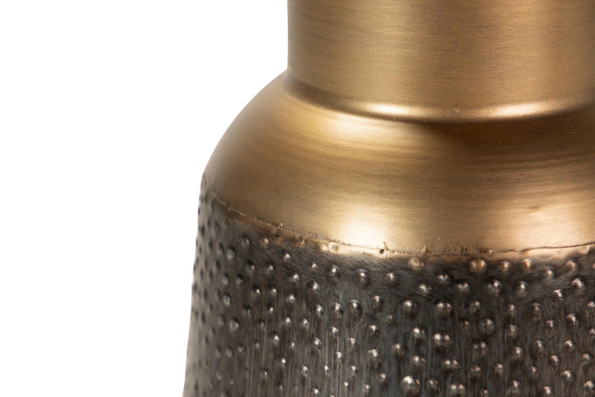 BROWN METAL VASE 25x25x47 CM