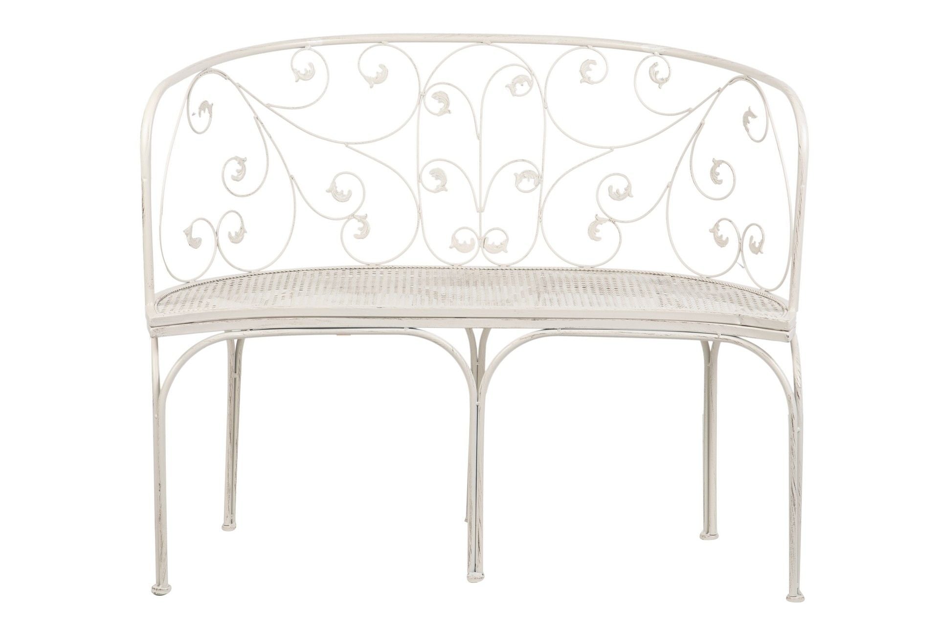 BANCO FORJA BLANCA ANTIQUE 110x66x95 CM