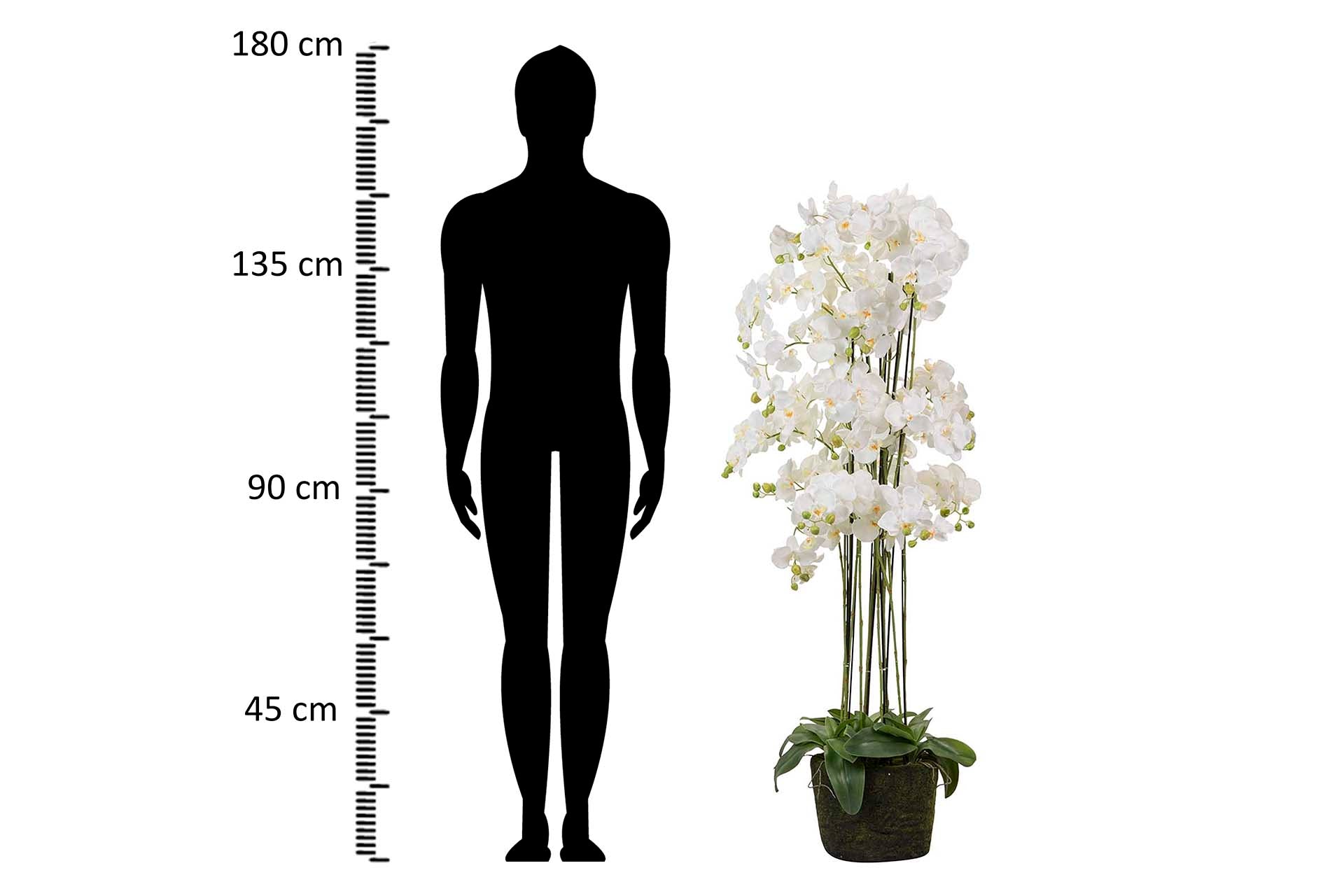ORQUÍDEA DE POLIÉSTER BRANCA 70x70x155 CM