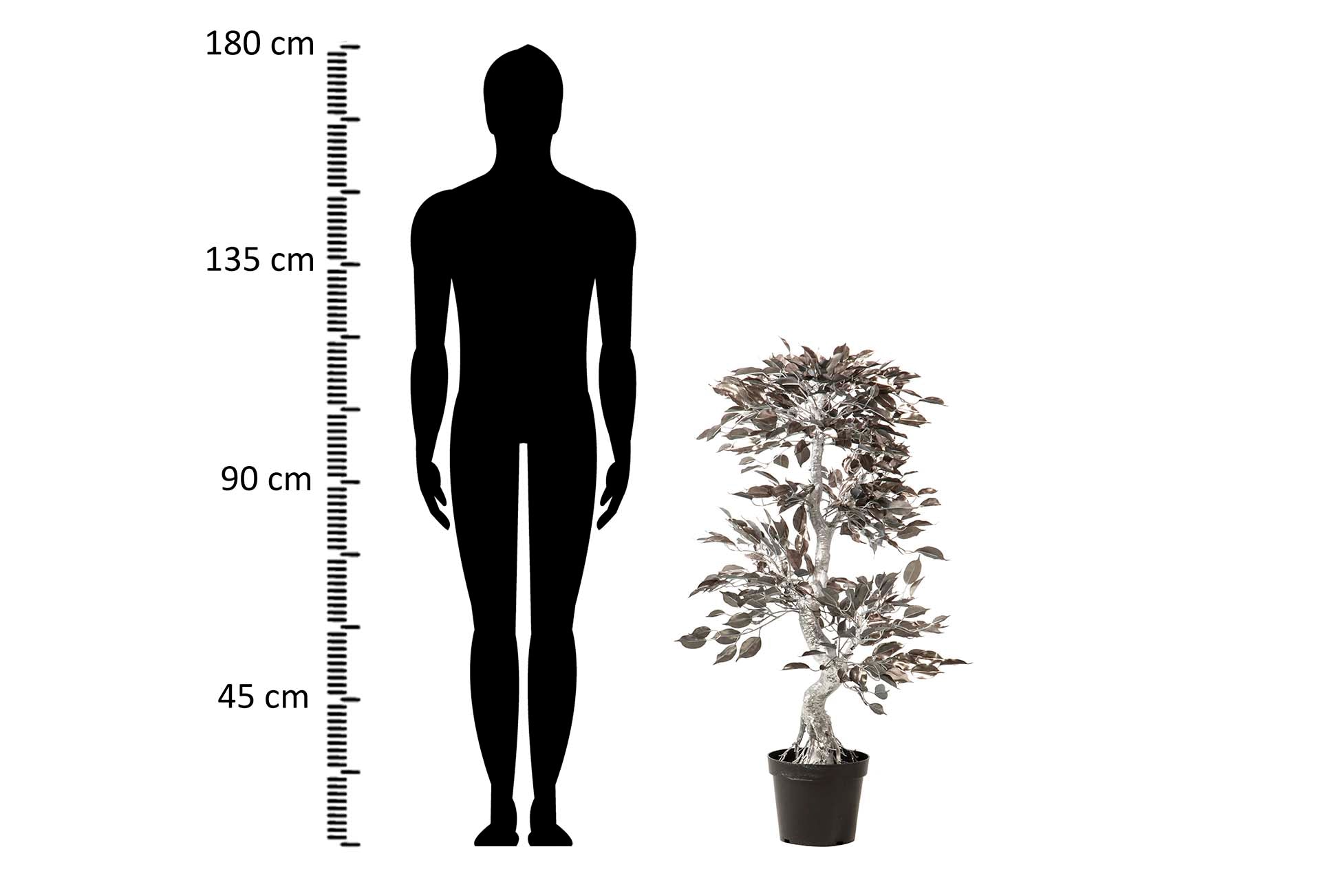SILVER BONSAI TREE WITH POT 75x50x120 CM