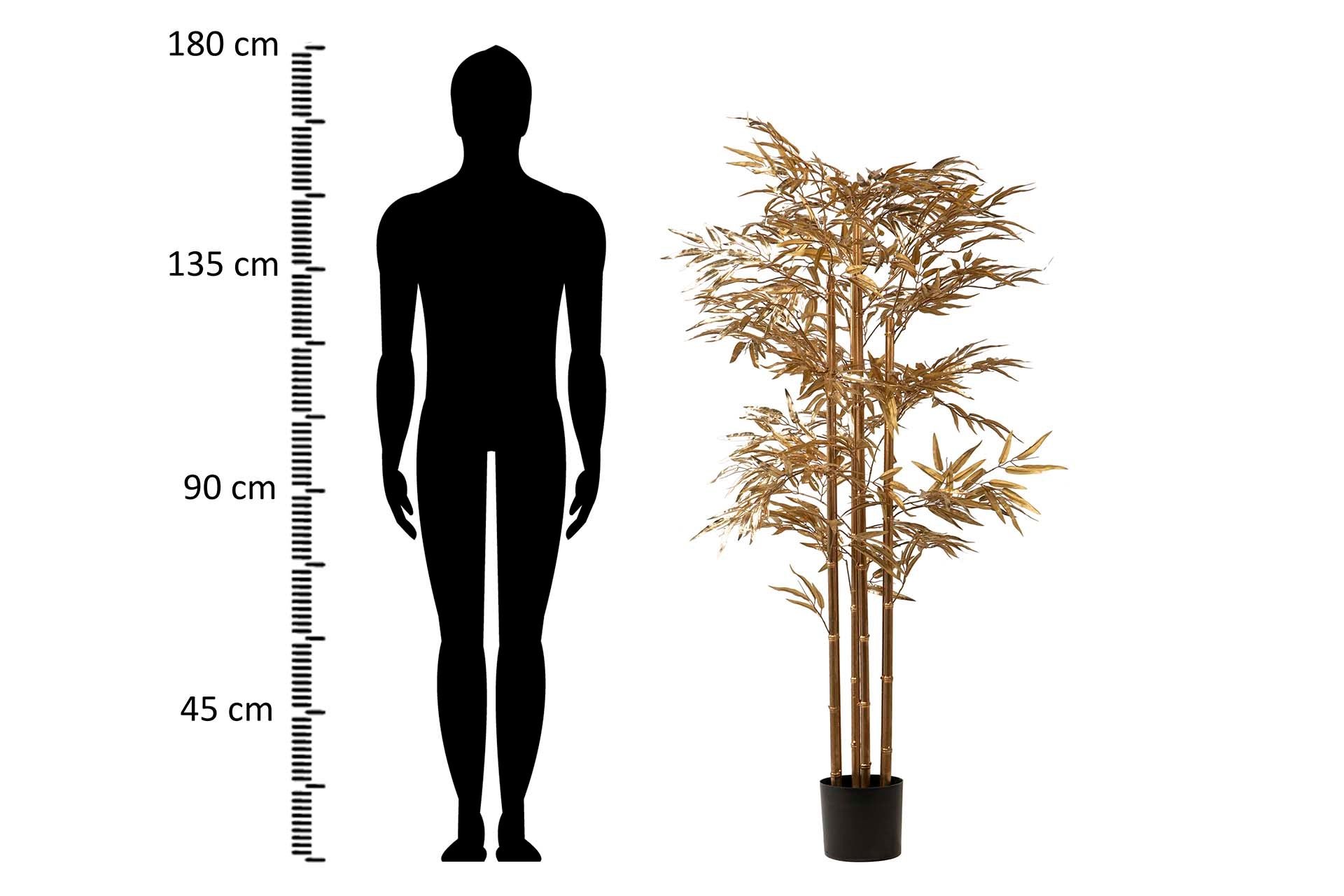 GOLDEN BAMBOO TREE WITH POT 78x51x167 CM